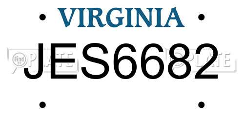 JES6682 Virginia License Plate