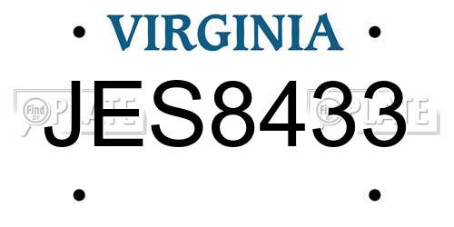JES8433 Virginia License Plate