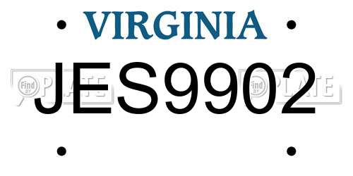 JES9902 Virginia License Plate