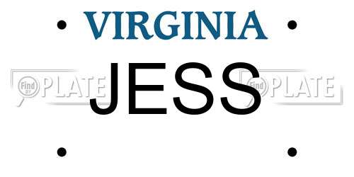 JESS Virginia License Plate