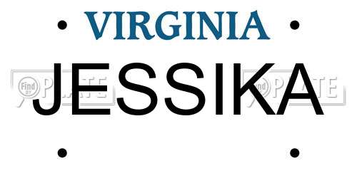 JESSIKA Virginia License Plate