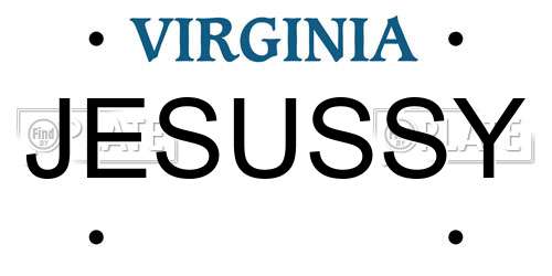 JESUSSY Virginia License Plate