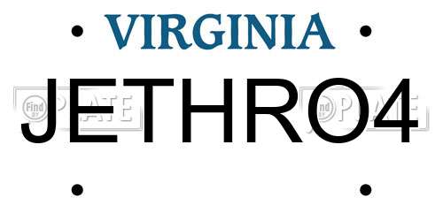 JETHRO4 Virginia License Plate