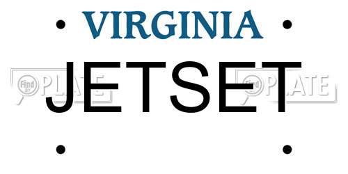 JETSET Virginia License Plate