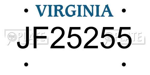 JF25255 Virginia License Plate