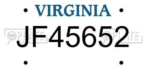 JF45652 Virginia License Plate