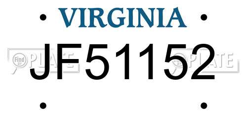 JF51152 Virginia License Plate