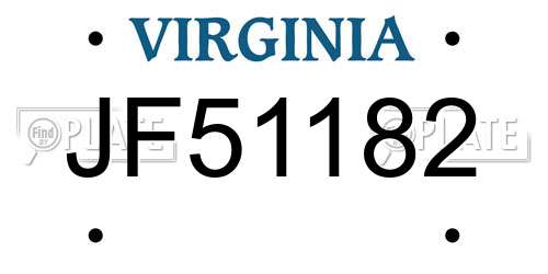 JF51182 Virginia License Plate