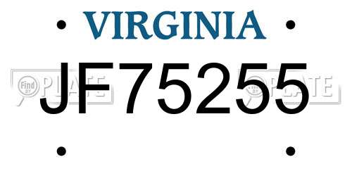 JF75255 Virginia License Plate