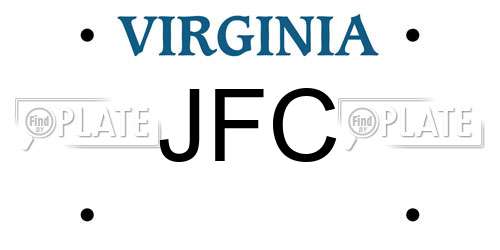 JFC Virginia License Plate