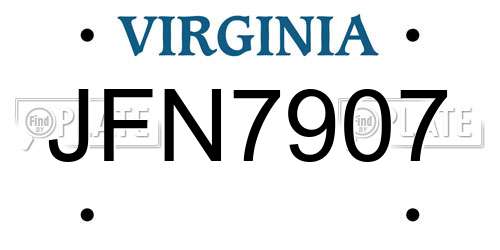 JFN7907 Virginia License Plate