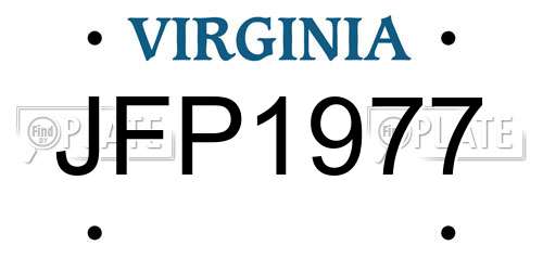 JFP1977 Virginia License Plate