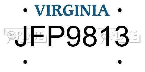 JFP9813 Virginia License Plate