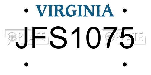 JFS1075 Virginia License Plate
