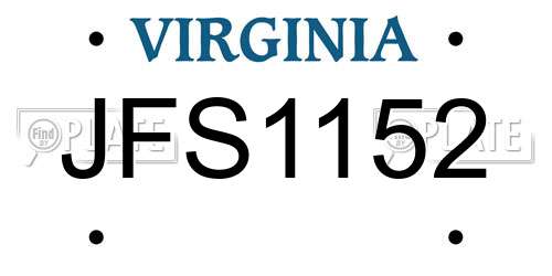 JFS1152 Virginia License Plate