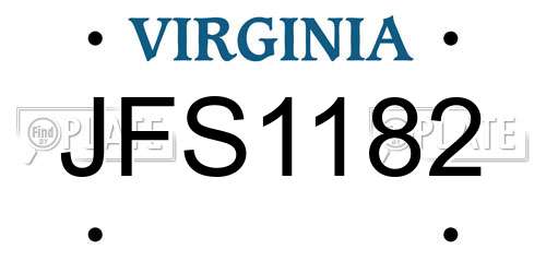 JFS1182 Virginia License Plate