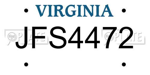 JFS4472 Virginia License Plate