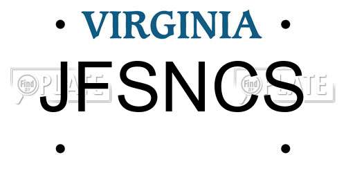 JFSNCS Virginia License Plate