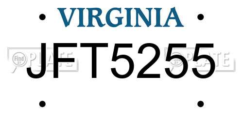 JFT5255 Virginia License Plate
