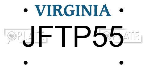 JFTP55 Virginia License Plate