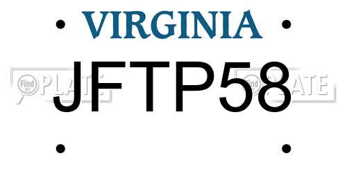 JFTP58 Virginia License Plate