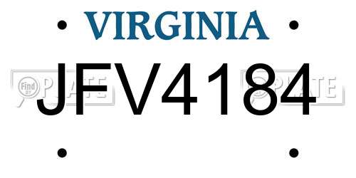 JFV4184 Virginia License Plate