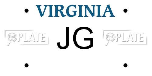 JG Virginia License Plate