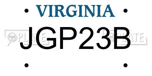 JGP23B Virginia License Plate