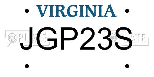 JGP23S Virginia License Plate