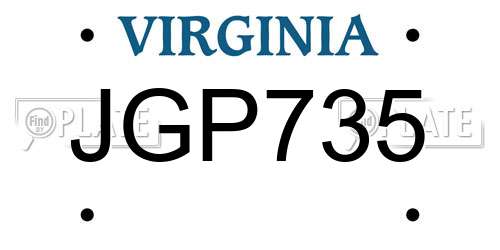 JGP735 Virginia License Plate