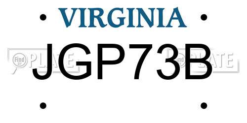 JGP73B Virginia License Plate
