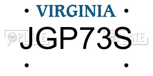 JGP73S Virginia License Plate