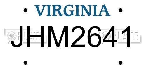 JHM2641 Virginia License Plate