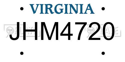 JHM4720 Virginia License Plate