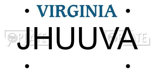 JHUUVA Virginia License Plate