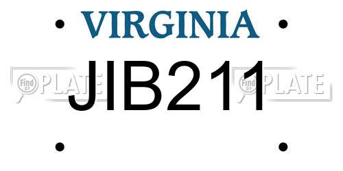 JIB211 Virginia License Plate