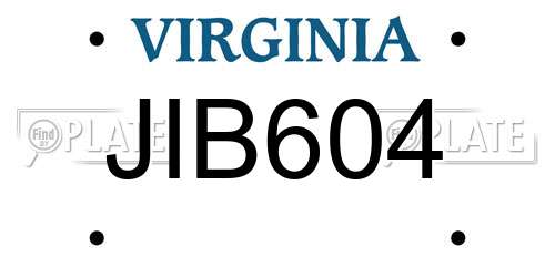 JIB604 Virginia License Plate