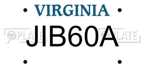 JIB60A Virginia License Plate