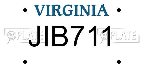 JIB711 Virginia License Plate