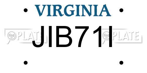 JIB71I Virginia License Plate