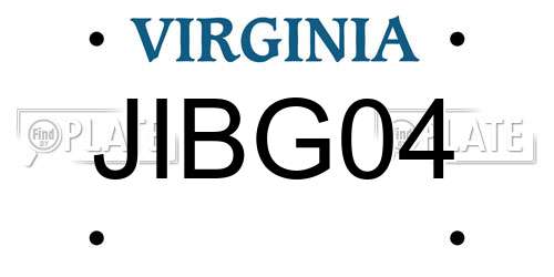 JIBG04 Virginia License Plate