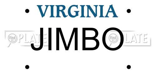 JIMBO Virginia License Plate