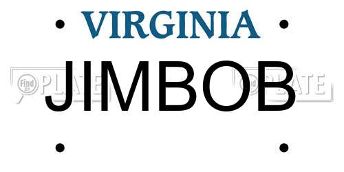 JIMBOB Virginia License Plate