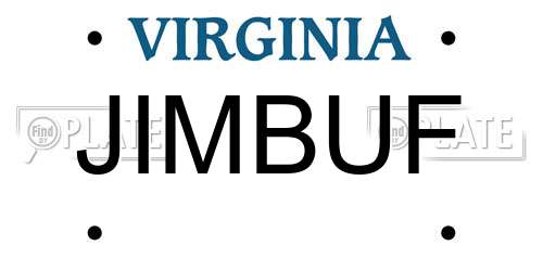JIMBUF Virginia License Plate