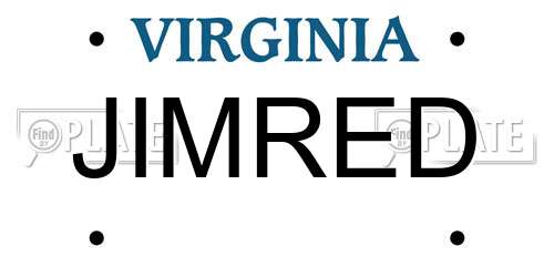 JIMRED Virginia License Plate