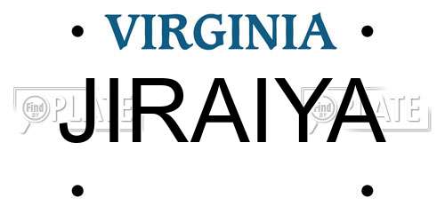 JIRAIYA Virginia License Plate