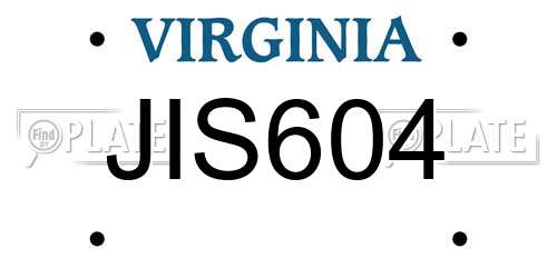 JIS604 Virginia License Plate