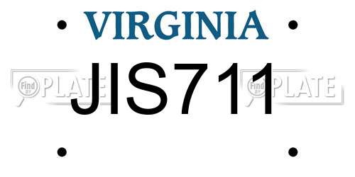 JIS711 Virginia License Plate