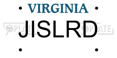 JISLRD Virginia License Plate