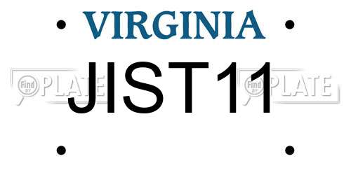 JIST11 Virginia License Plate